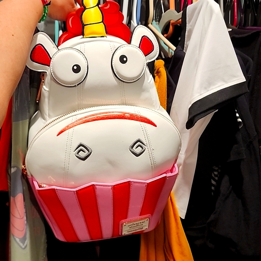 Loungefly Unicorn Cupcake Backpack - White, Red, Pink